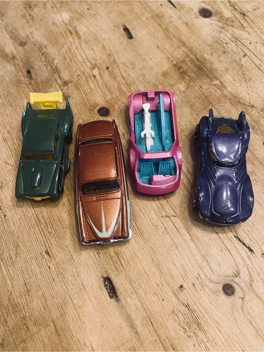 Hot Wheels  Toy Cars VTG Lot of Four Colorful Collectible Mini Vehicles